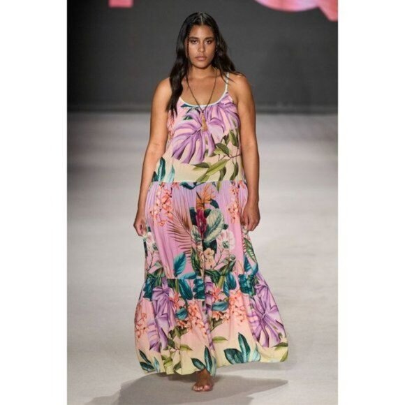 PQ SWIM Maxi Dress Aaron Floral Lavender Oasis Resortwear NEW - Picture 10 of 10